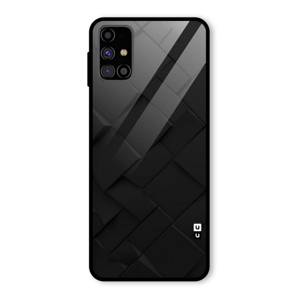 Black Elegant Design Glass Back Case for Galaxy M31s