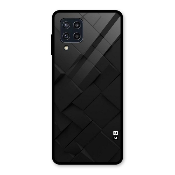 Black Elegant Design Glass Back Case for Galaxy M32