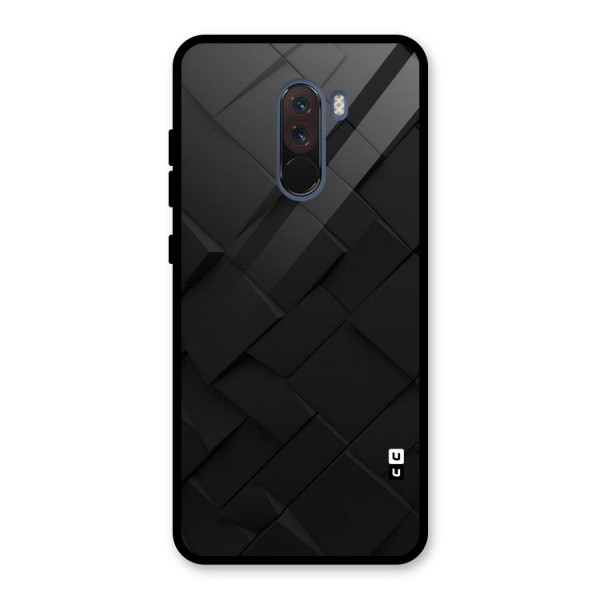 Black Elegant Design Glass Back Case for Poco F1