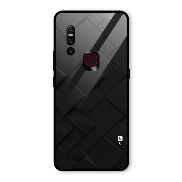 Black Elegant Design Glass Back Case for Vivo V15