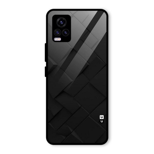 Black Elegant Design Glass Back Case for Vivo V20