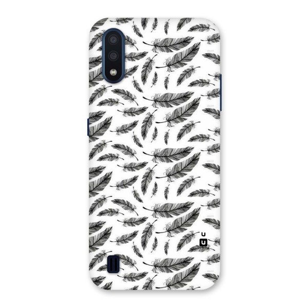 Black Feather Back Case for Galaxy M01