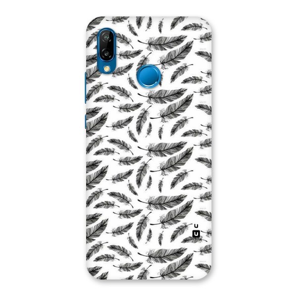 Black Feather Back Case for Huawei P20 Lite