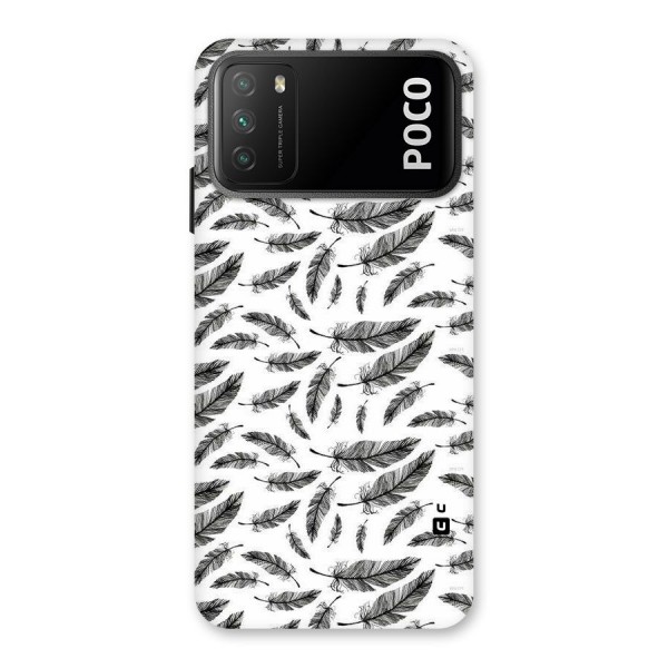 Black Feather Back Case for Poco M3