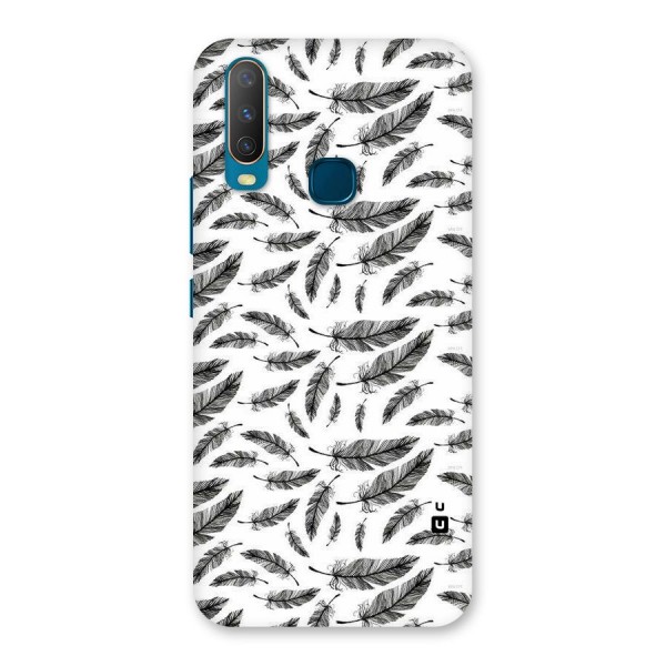 Black Feather Back Case for Vivo Y15