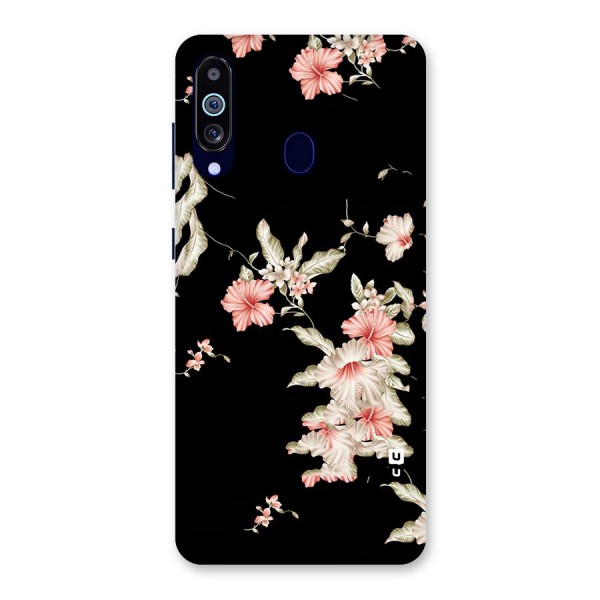 Black Floral Back Case for Galaxy A60