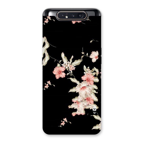 Black Floral Back Case for Galaxy A80