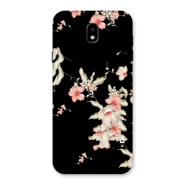 Black Floral Back Case for Galaxy J7 Pro