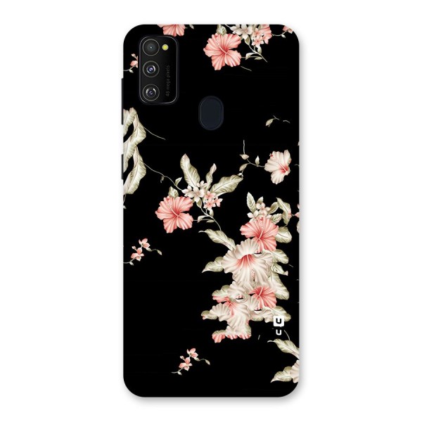 Black Floral Back Case for Galaxy M30s