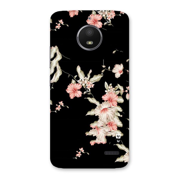 Black Floral Back Case for Moto E4