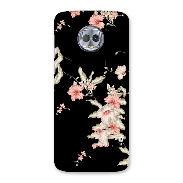 Black Floral Back Case for Moto G6