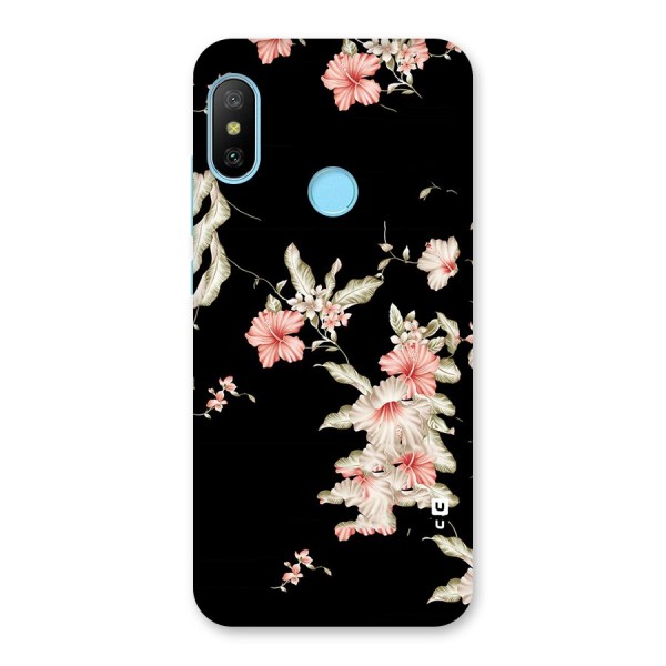 Black Floral Back Case for Redmi 6 Pro