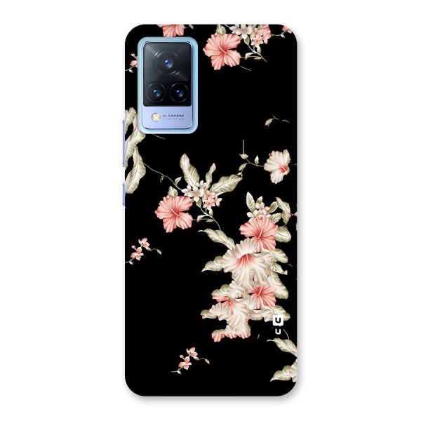 Black Floral Back Case for Vivo V21 5G