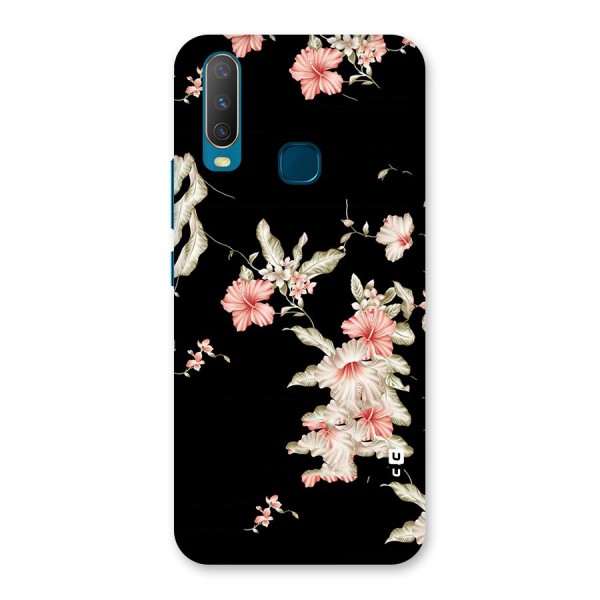 Black Floral Back Case for Vivo Y15