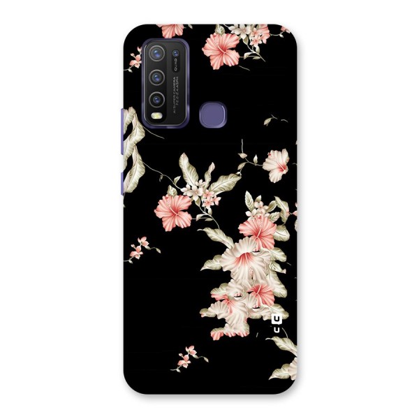 Black Floral Back Case for Vivo Y30