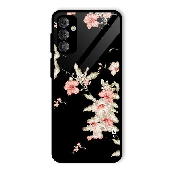 Black Floral Glass Back Case for Galaxy F23