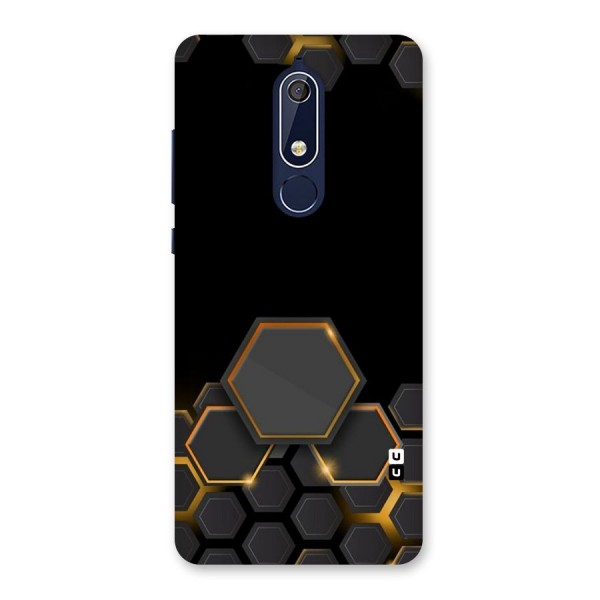 Black Gold Hexa Back Case for Nokia 5.1