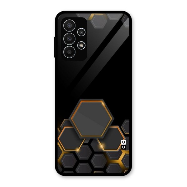 Black Gold Hexa Glass Back Case for Galaxy A23