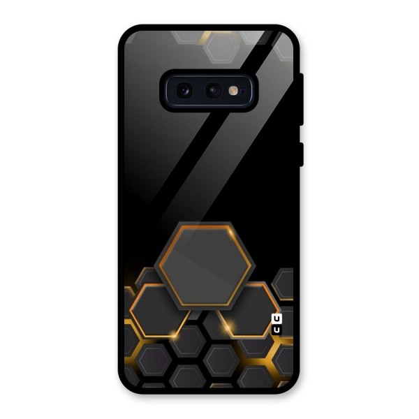 Black Gold Hexa Glass Back Case for Galaxy S10e