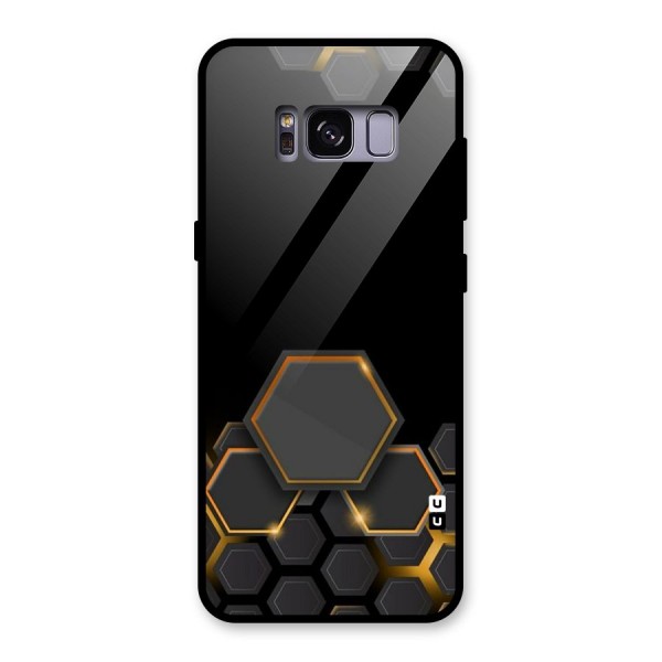 Black Gold Hexa Glass Back Case for Galaxy S8