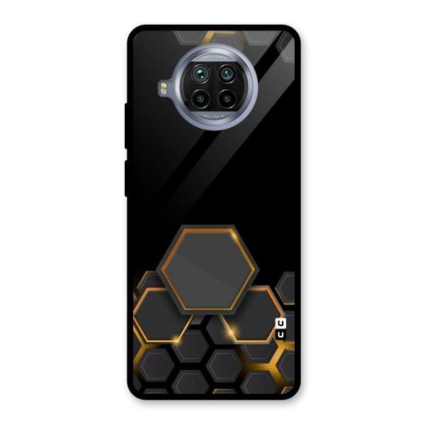 Black Gold Hexa Glass Back Case for Mi 10i