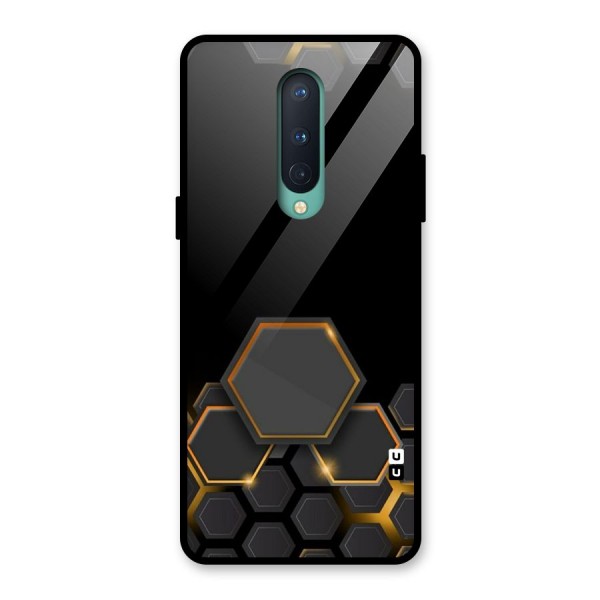 Black Gold Hexa Glass Back Case for OnePlus 8