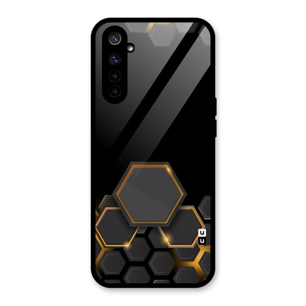 Black Gold Hexa Glass Back Case for Realme 6