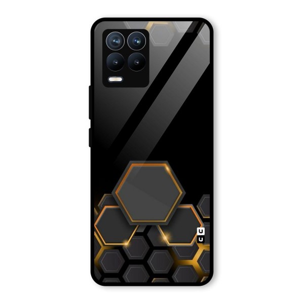 Black Gold Hexa Glass Back Case for Realme 8