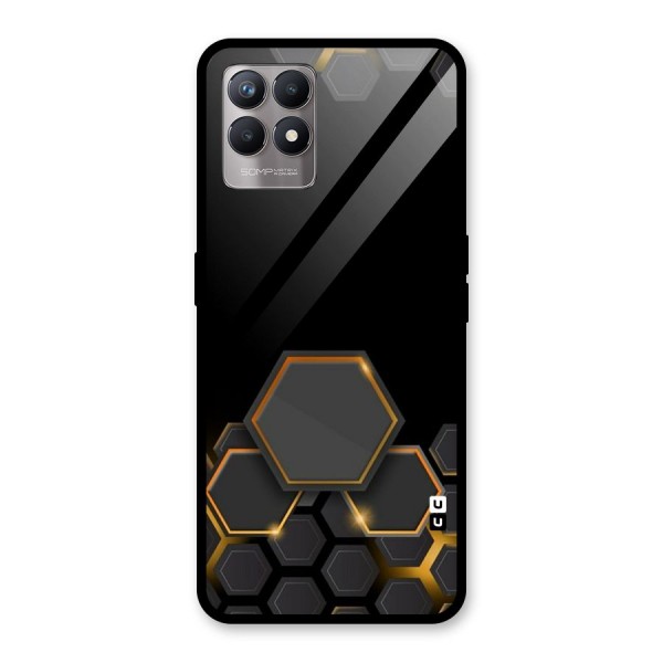 Black Gold Hexa Glass Back Case for Realme 8i