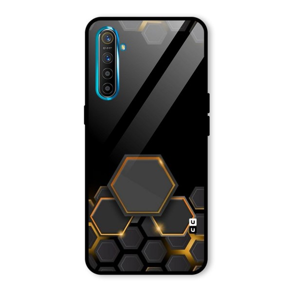 Black Gold Hexa Glass Back Case for Realme XT