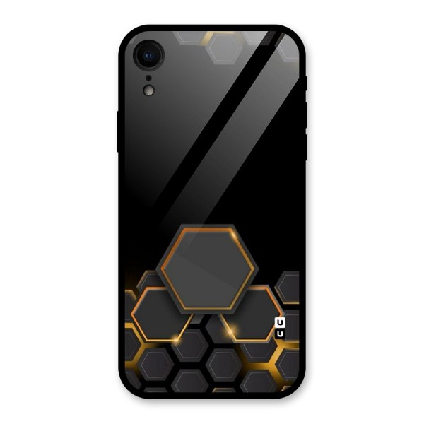 Black Gold Hexa Glass Back Case for XR