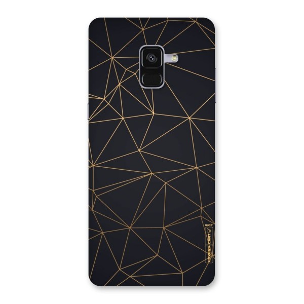 Black Golden Lines Back Case for Galaxy A8 Plus