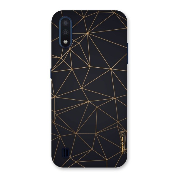 Black Golden Lines Back Case for Galaxy M01