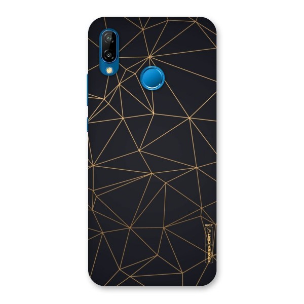 Black Golden Lines Back Case for Huawei P20 Lite