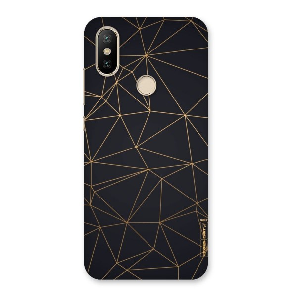 Black Golden Lines Back Case for Mi A2