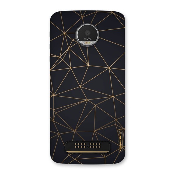 Black Golden Lines Back Case for Moto Z Play