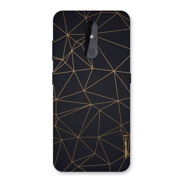 Black Golden Lines Back Case for Nokia 3.2