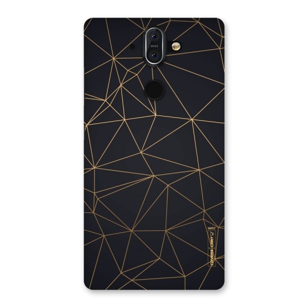 Black Golden Lines Back Case for Nokia 8 Sirocco