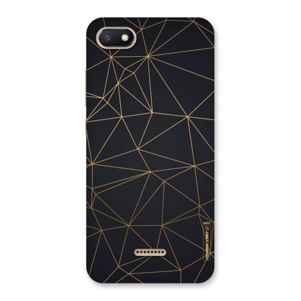 Black Golden Lines Back Case for Redmi 6A