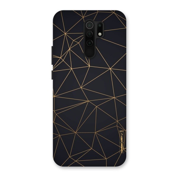 Black Golden Lines Back Case for Redmi 9 Prime