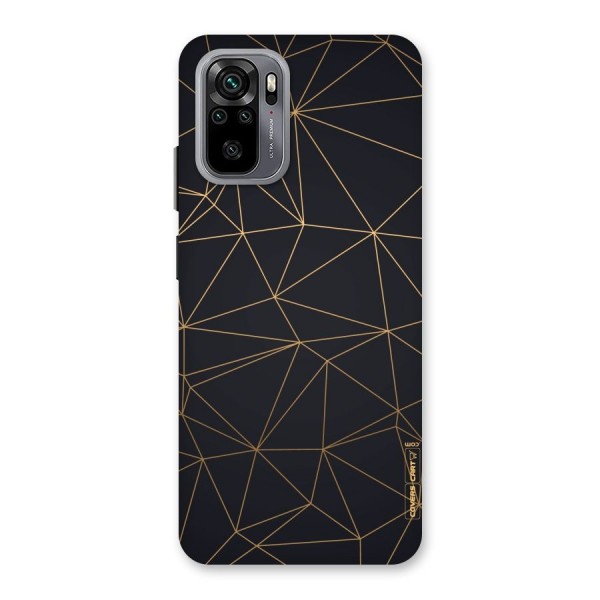 Black Golden Lines Back Case for Redmi Note 10