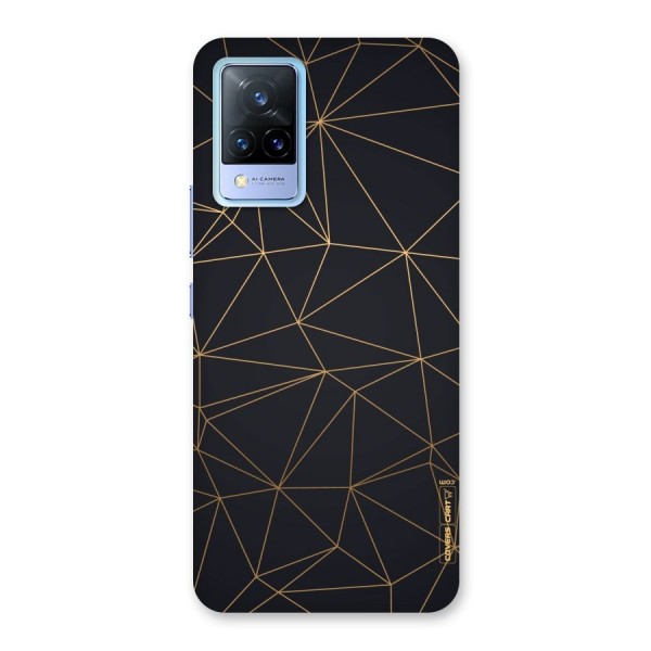 Black Golden Lines Back Case for Vivo V21 5G