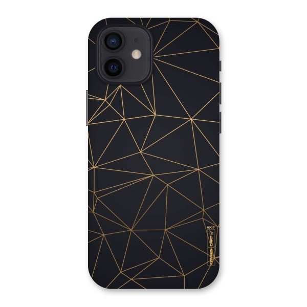 Black Golden Lines Back Case for iPhone 12