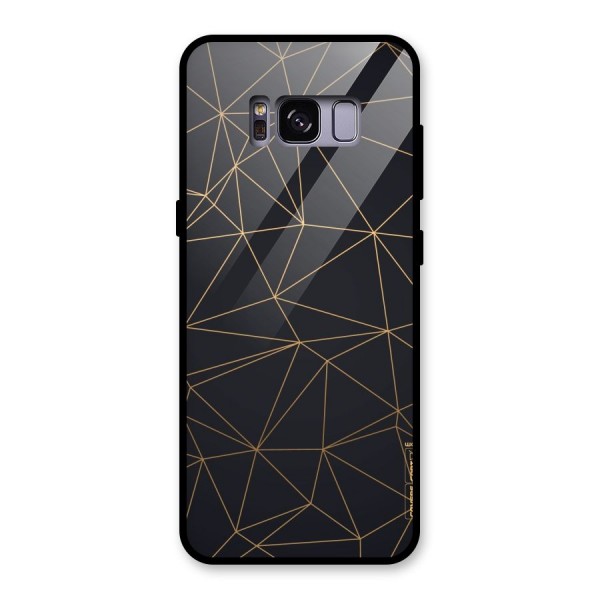 Black Golden Lines Glass Back Case for Galaxy S8