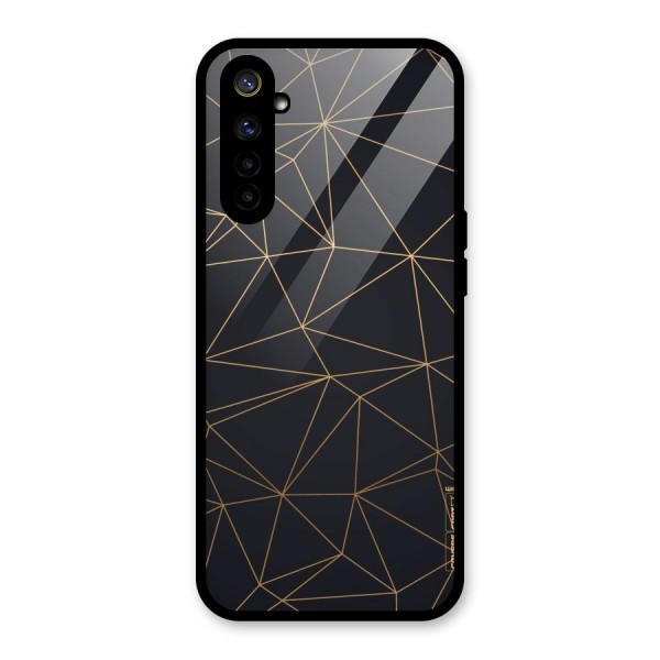 Black Golden Lines Glass Back Case for Realme 6i