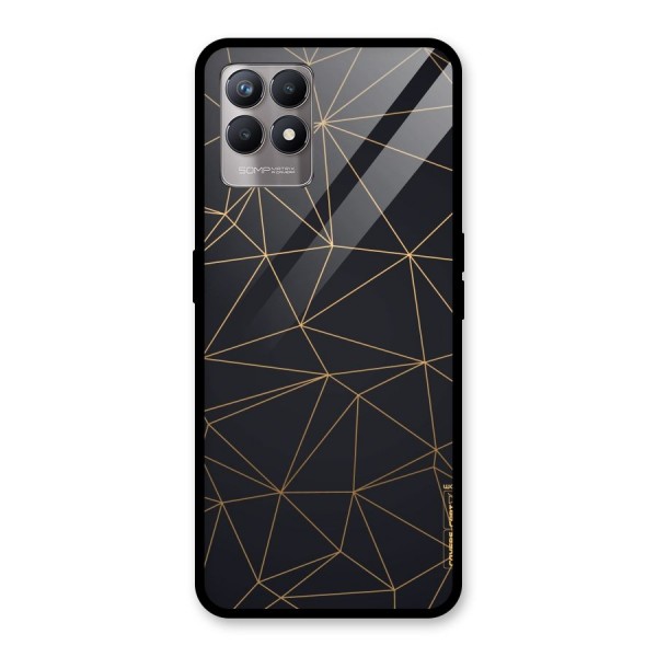 Black Golden Lines Glass Back Case for Realme 8i