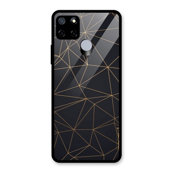 Black Golden Lines Glass Back Case for Realme C12