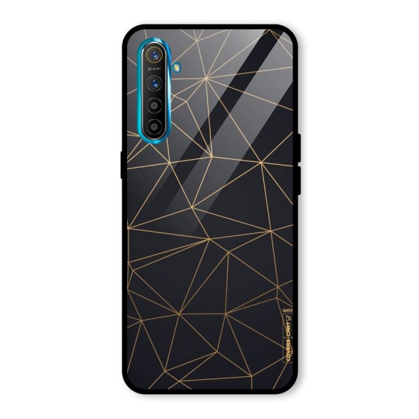 Black Golden Lines Glass Back Case for Realme XT