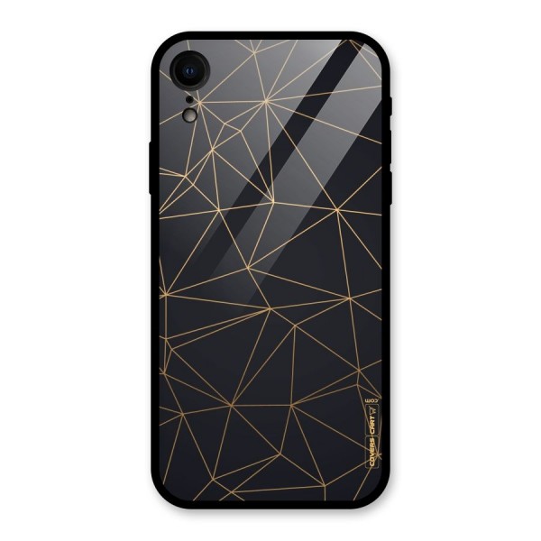 Black Golden Lines Glass Back Case for XR