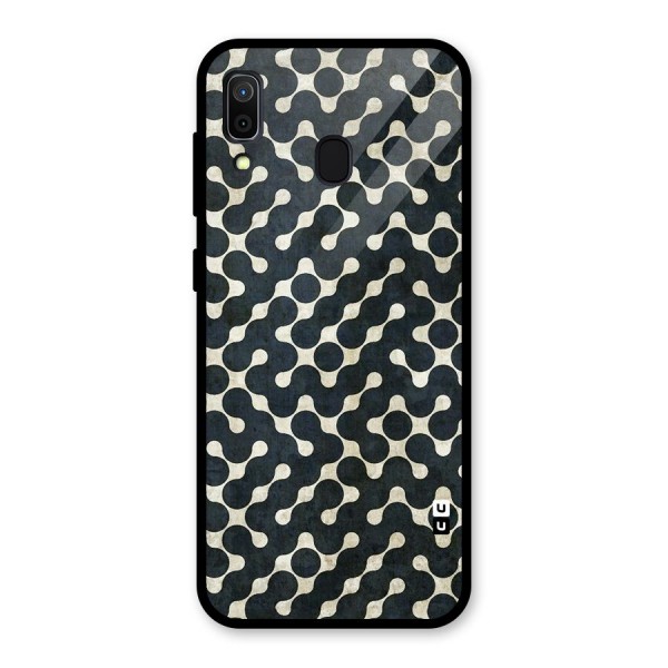 Black Maze Design Glass Back Case for Galaxy A30